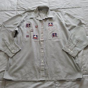 Mili Designs Nautical Theme Oversize Button Down Shirt Top